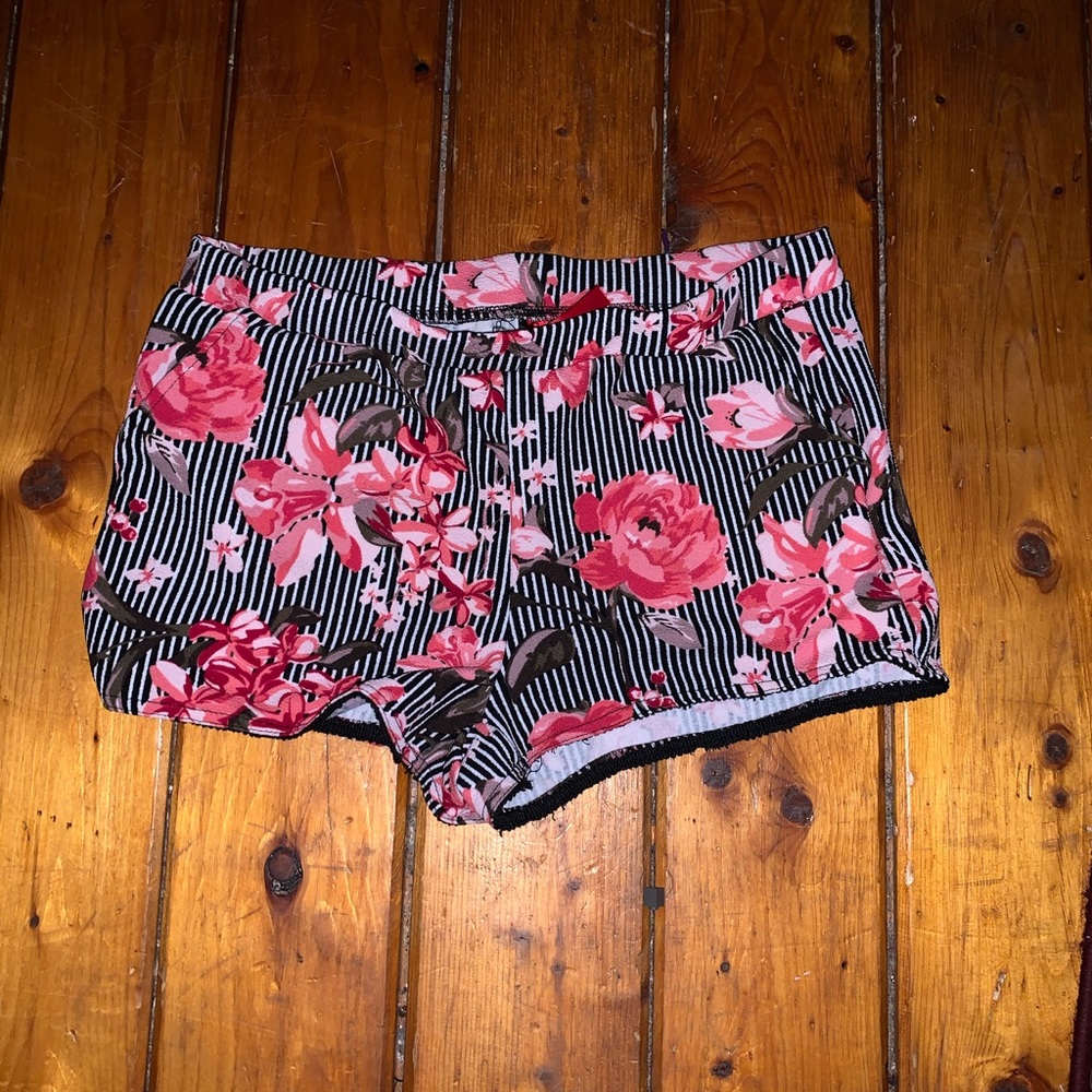 Striped and floral shorts